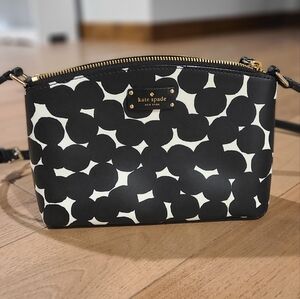 KATE SPADE Black & White Polka Dot Crossbody Bag!
